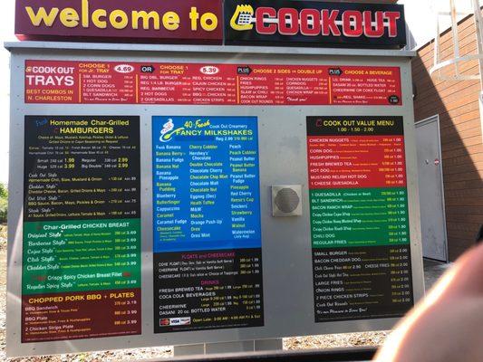 Drive thru menu