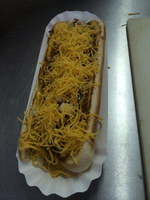 Footlong chili cheese dog