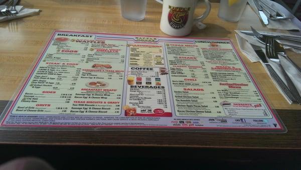 At the waffle house smacking my lips.