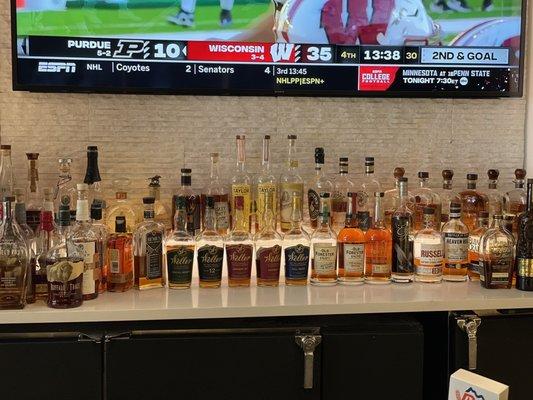 Bourbon selection (Purdue getting stomped)