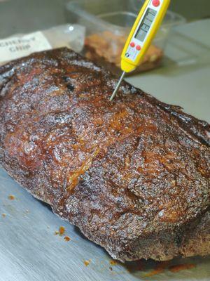 Smoked prime rib roast.