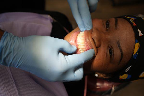 Dental implant patient smile