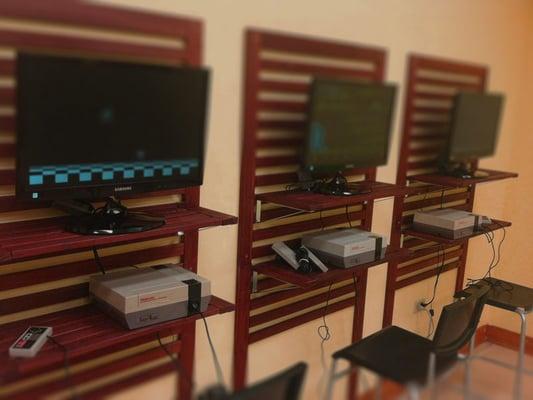 Retro arcade includes console systems and a nice selection of games.