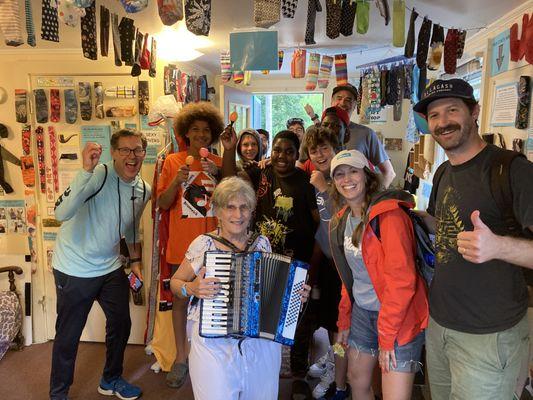 Campers enjoy the Umbrella Cover Museum too!