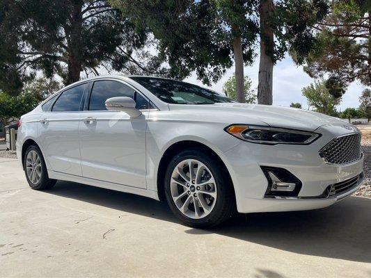 2019 Fusion Titanium, 5% back windows, 20% front windows, 5% visor strip.