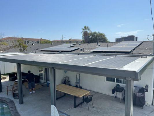 New picture with new patio where Vasco Solar re-installed the pool solar (new patio with my updated review).