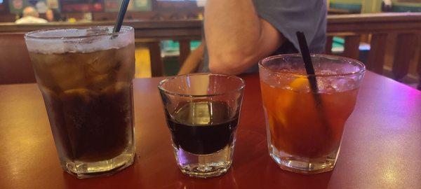 Rum and root beer, khalua, double old fashioned