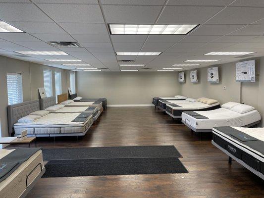 Deep Sleep Online Mattress Showroom's largest display of online mattresses in Minnesota