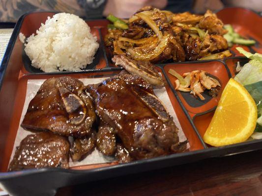 Dinner Bento: Short Rib & Spicy Chicken Teriyaki