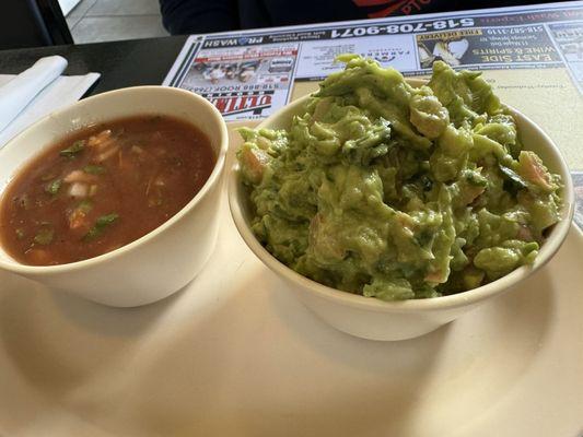 Salsa and guacamole