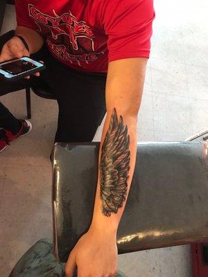 A wing tattoo