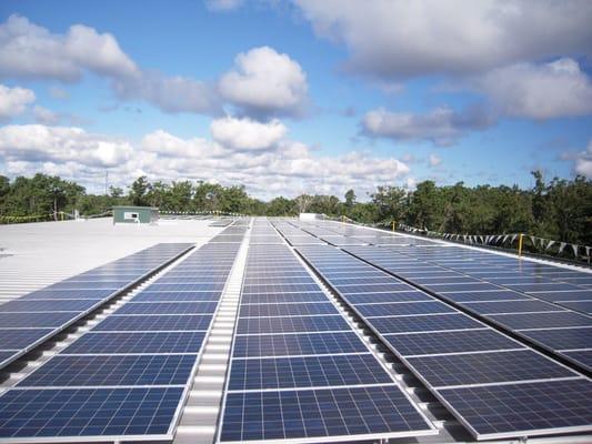 solar panels power this climate controlled storage building