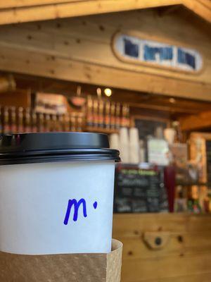 "M" for Mocha and for Mmmmmm!  Great espresso paired with rich cocoa.