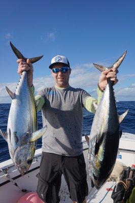 Nice Tuna caught offshore fishing with Far Out Fishing Charters.