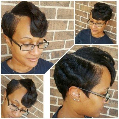 Sweet short Style. Booking info- goodhairday.net #thejenniferperry #duncanvillestylist  #thejenniferperrystudio  #healthyhair