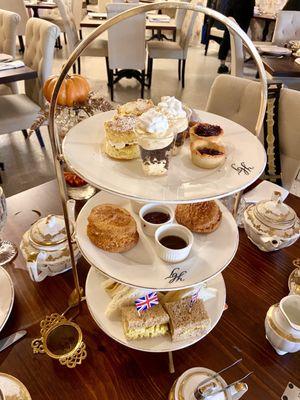 High tea scones, finger sandwiches, and desserts (Fall 2023)