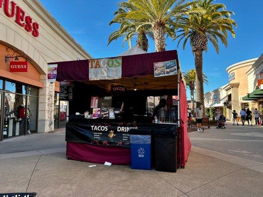 Legit street tacos from a stand at The Carlsbad Outlets.