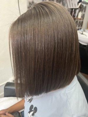 Haircut and keratin treatment