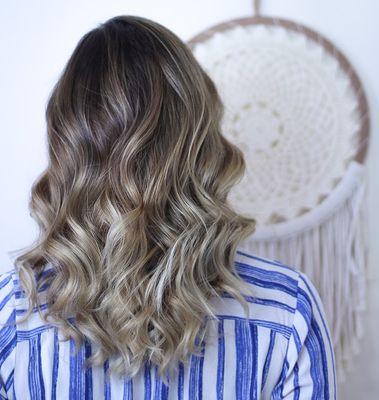 Teasylights, babylights, and balayage combination