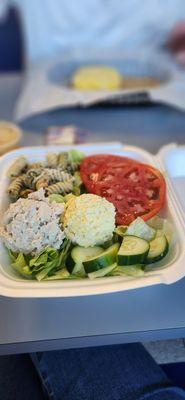 Chicken and egg salad plate