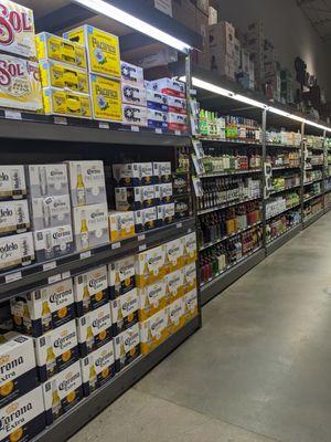 Cases of beer at Bottles Beverage Superstore