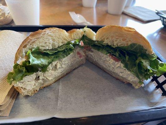 Croissant Sandwich with Chicken Salad