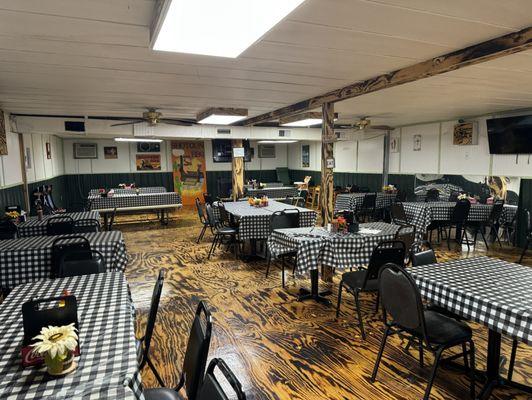 Seating inside the restaurant