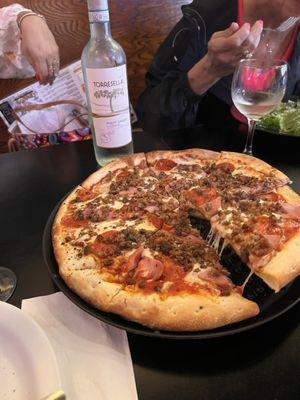 All meat pizza