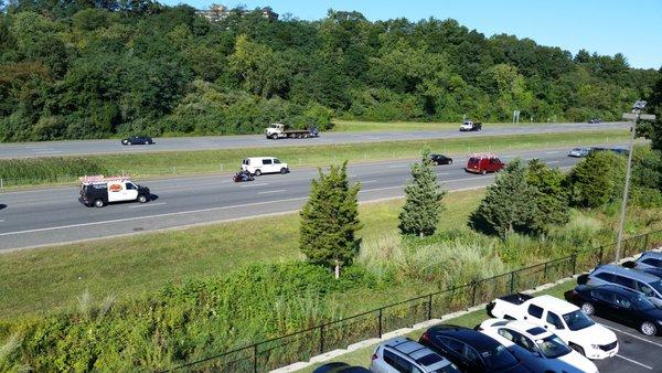 a view of Interstate 95 from the roof of Honda North