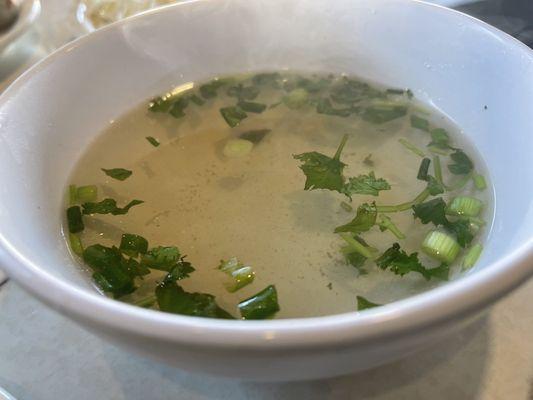 Soup with combination rice platter