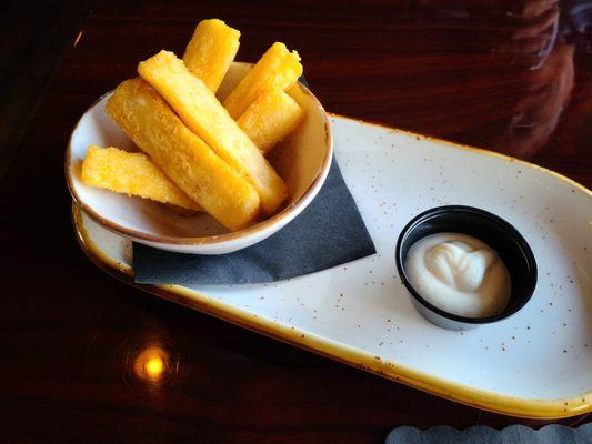 Yucca fries with spicy horsey dipping saue