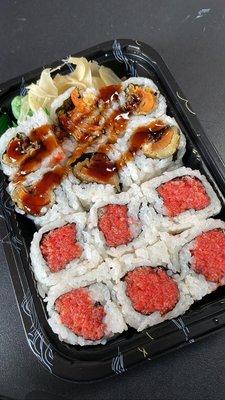 Spicy Tuna Roll and Shrimp Tempura Roll