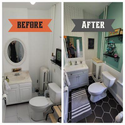 Full Bathroom Remodel Before & After