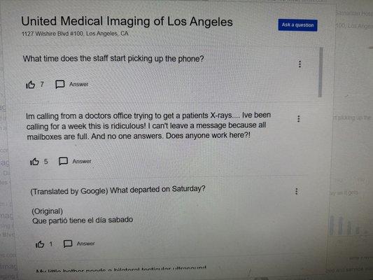 Nobody can get this medical imaging place to answer their phones