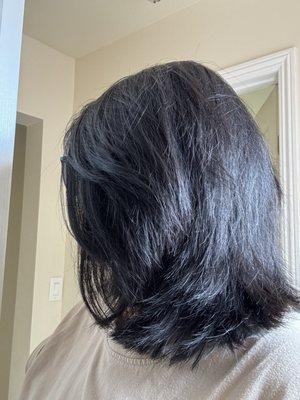 Back profile of haircut