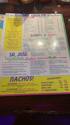 Menu and prices