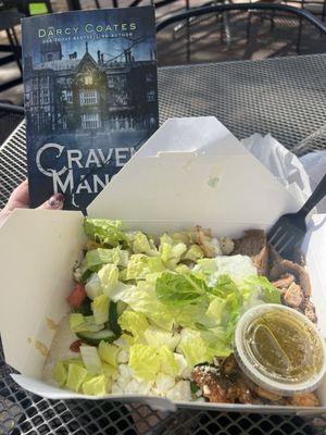 Brought my book for lunch. The rice bowl