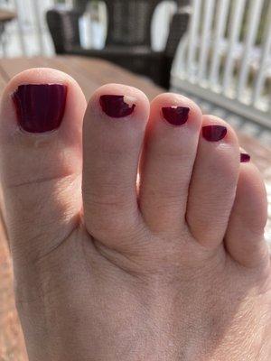 Had my pedicure Wed November 10h.this what my toes look like 4 days later November14th