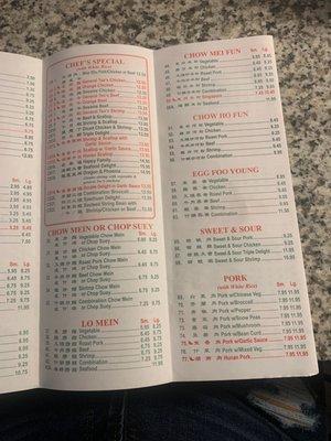 Menu right side