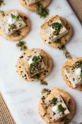 Vegan Za'atar Spiced Tofu Crostini