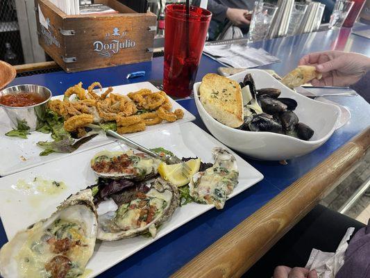 Calamari , Oysters Rock & Mussells