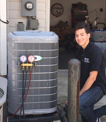 Installing a New Carrier 18 SEER AC Unit.