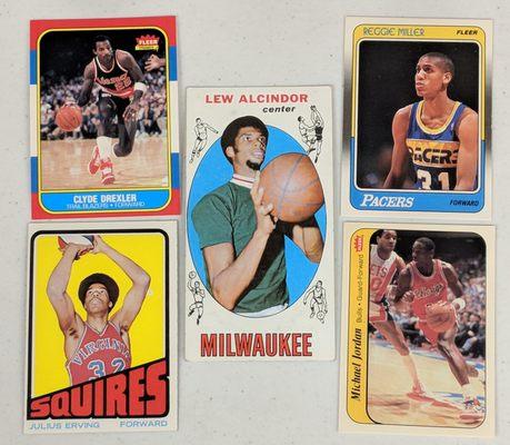 We carry key vintage basketball rookie cards of hall of fame players.