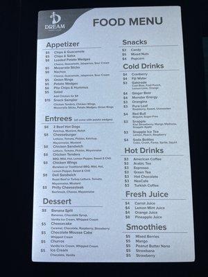 Food menu