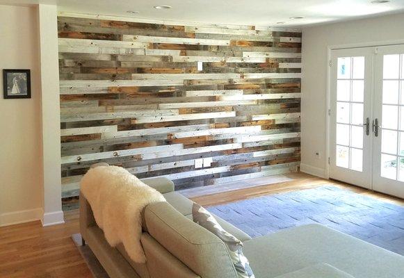 Wood Wall with White Highlights