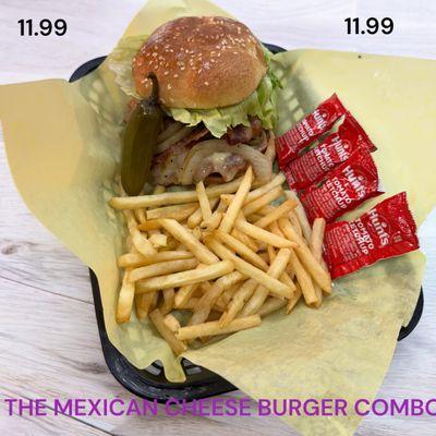 The Mexican cheese burger  combo