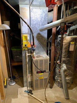 Old Furnace. Before replacement in Buffalo Grove, IL