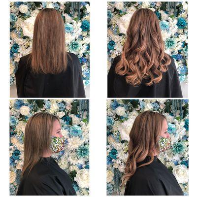 Before and after 3 bundle tape in hair extensions