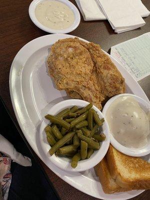 Pork chops w gravy. Yum.