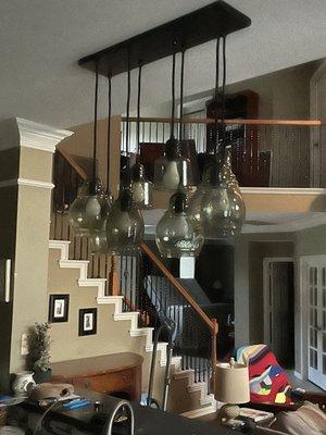 Paxton light for 10 foot ceiling...had to shorten but 50 off catalogue---10 foot length no longer available.